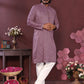 Jyoti Fashion Men's Purple Mirror Embroidery Kurta with Pajama | Swadesiicart