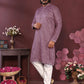 Jyoti Fashion Men's Purple Mirror Embroidery Kurta with Pajama | Swadesiicart