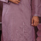 Jyoti Fashion Men's Purple Mirror Embroidery Kurta with Pajama | Swadesiicart