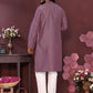 Jyoti Fashion Men's Purple Mirror Embroidery Kurta with Pajama | Swadesiicart