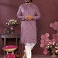 Jyoti Fashion Men's Purple Mirror Embroidery Kurta with Pajama | Swadesiicart