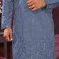 Jyoti Fashion Men's Blue Mirror Embroidery Kurta with Pajama | Swadesiicart