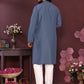 Jyoti Fashion Men's Blue Mirror Embroidery Kurta with Pajama | Swadesiicart
