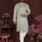 Jyoti Fashion Men's Grey Sequins Embroidered Kurta with Pajama | Swadesiicart