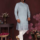 Jyoti Fashion Men's Blue Sequins Embroidered Kurta with Pajama | Swadesiicart