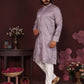 Jyoti Fashion Men's Purple Sequins Embroidered Kurta with Pajama | Swadesiicart