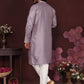 Jyoti Fashion Men's Purple Sequins Embroidered Kurta with Pajama | Swadesiicart