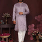 Jyoti Fashion Men's Purple Sequins Embroidered Kurta with Pajama | Swadesiicart