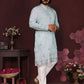 Jyoti Fashion Men's Turquoise Sequins Embroidered Kurta with Pajama | Swadesiicart