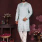 Jyoti Fashion Men's Turquoise Sequins Embroidered Kurta with Pajama | Swadesiicart