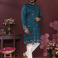 Jyoti Fashion Men's Teal Sequins Embroidered Kurta with Pajama | Swadesiicart