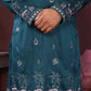 Jyoti Fashion Men's Teal Sequins Embroidered Kurta with Pajama | Swadesiicart
