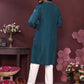 Jyoti Fashion Men's Teal Sequins Embroidered Kurta with Pajama | Swadesiicart