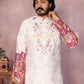 Jyoti Fashion Men's White Sequins Embroidered Kurta with Pajama | Swadesiicart