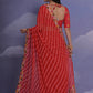 Jyoti Fashion Women's Red Coding Sequence Georgette Saree with Blouse | Swadesiicart
