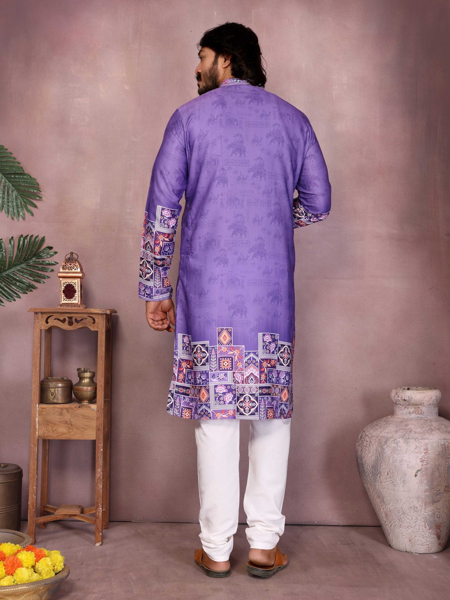 Jyoti Fashion Men's Jamuni Sequins Embroidered Kurta with Pajama | Swadesiicart
