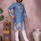 Jyoti Fashion Men's Blue Sequins Embroidered Kurta with Pajama | Swadesiicart
