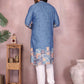 Jyoti Fashion Men's Blue Sequins Embroidered Kurta with Pajama | Swadesiicart