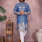 Jyoti Fashion Men's Blue Sequins Embroidered Kurta with Pajama | Swadesiicart