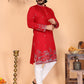 Jyoti Fashion Men's Red Sequins Embroidered Kurta with Pajama | Swadesiicart