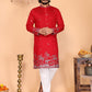 Jyoti Fashion Men's Red Sequins Embroidered Kurta with Pajama | Swadesiicart