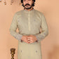 Jyoti Fashion Men's Sea Green Sequins Embroidered Kurta with Pajama | Swadesiicart