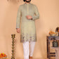 Jyoti Fashion Men's Sea Green Sequins Embroidered Kurta with Pajama | Swadesiicart