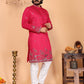 Jyoti Fashion Men's Pink Sequins Embroidered Kurta with Pajama | Swadesiicart