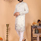 Jyoti Fashion Men's White Sequins Embroidered Kurta with Pajama | Swadesiicart