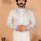 Jyoti Fashion Men's White Sequins Embroidered Kurta with Pajama | Swadesiicart