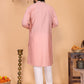 Jyoti Fashion Men's Peach Sequins Embroidered Kurta with Pajama | Swadesiicart