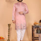 Jyoti Fashion Men's Peach Sequins Embroidered Kurta with Pajama | Swadesiicart
