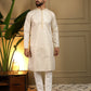 Jyoti Fashion Men's Mustard Jacquard Woven Kurta with Pajama | Swadesiicart