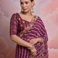 Jyoti Fashion Women's Wine Coding Sequence Georgette Saree with Blouse | Swadesiicart