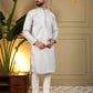 Jyoti Fashion Men's Blue Jacquard Woven Kurta with Pajama | Swadesiicart