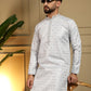 Jyoti Fashion Men's Blue Jacquard Woven Kurta with Pajama | Swadesiicart