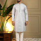 Jyoti Fashion Men's Blue Jacquard Woven Kurta with Pajama | Swadesiicart