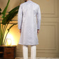 Jyoti Fashion Men's Grey Jacquard Woven Kurta with Pajama | Swadesiicart