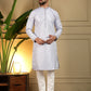 Jyoti Fashion Men's Grey Jacquard Woven Kurta with Pajama | Swadesiicart
