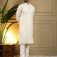 Jyoti Fashion Men's Off White Mirror Embroidery Kurta with Pajama | Swadesiicart