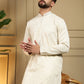 Jyoti Fashion Men's Off White Mirror Embroidery Kurta with Pajama | Swadesiicart
