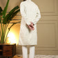Jyoti Fashion Men's Off White Mirror Embroidery Kurta with Pajama | Swadesiicart