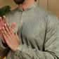 Jyoti Fashion Men's Green Mirror Embroidery Kurta with Pajama | Swadesiicart