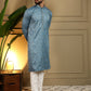 Jyoti Fashion Men's Firozi Mirror Embroidery Kurta with Pajama | Swadesiicart