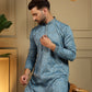 Jyoti Fashion Men's Firozi Mirror Embroidery Kurta with Pajama | Swadesiicart