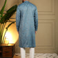 Jyoti Fashion Men's Firozi Mirror Embroidery Kurta with Pajama | Swadesiicart