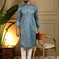 Jyoti Fashion Men's Firozi Mirror Embroidery Kurta with Pajama | Swadesiicart
