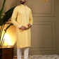 Jyoti Fashion Men's Yellow Mirror Embroidery Kurta with Pajama | Swadesiicart