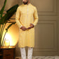 Jyoti Fashion Men's Yellow Mirror Embroidery Kurta with Pajama | Swadesiicart