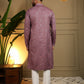 Jyoti Fashion Men's Wine Mirror Embroidery Kurta with Pajama | Swadesiicart